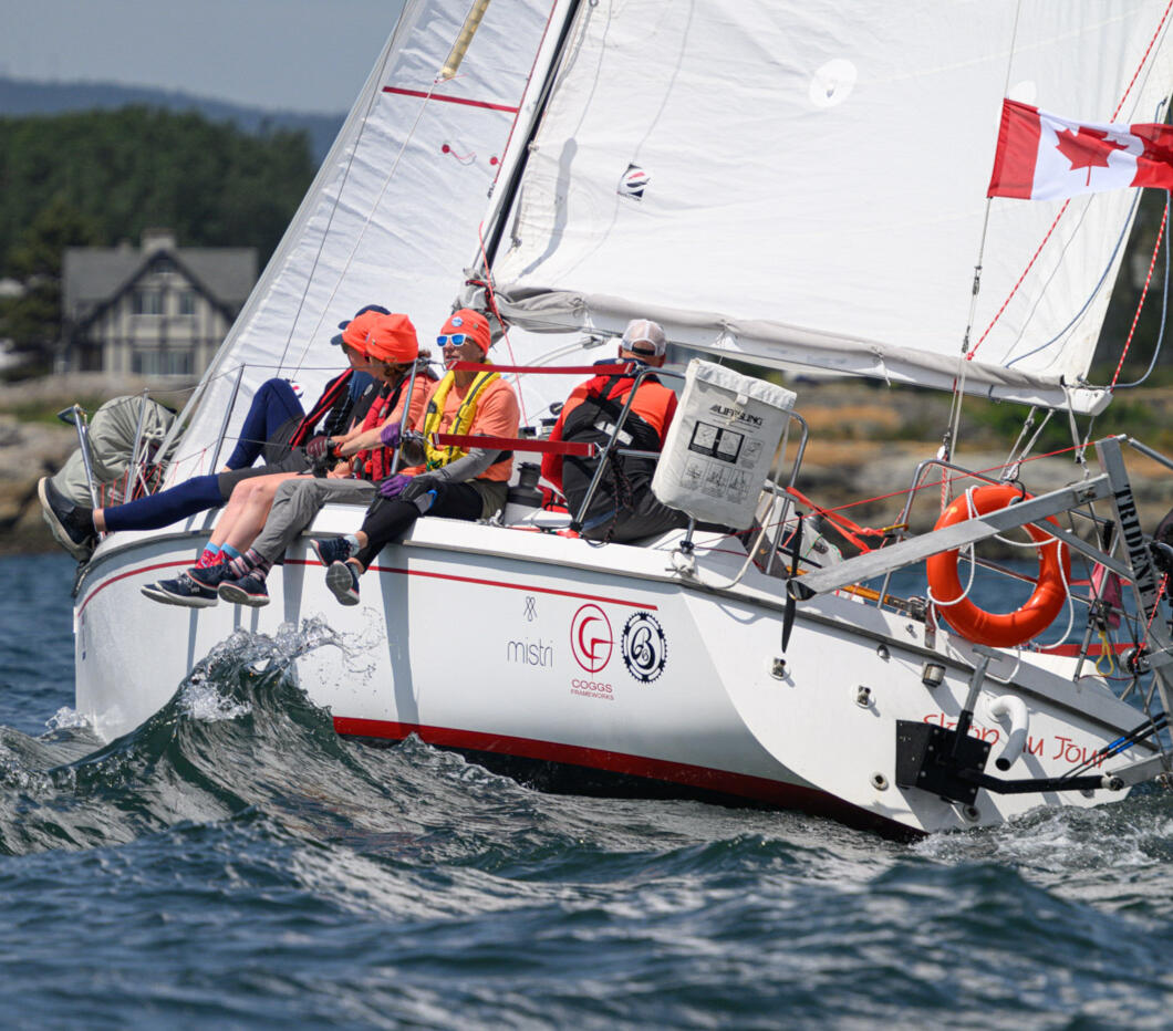 Sloop du Jour, our Laser 28 in a sailing race
